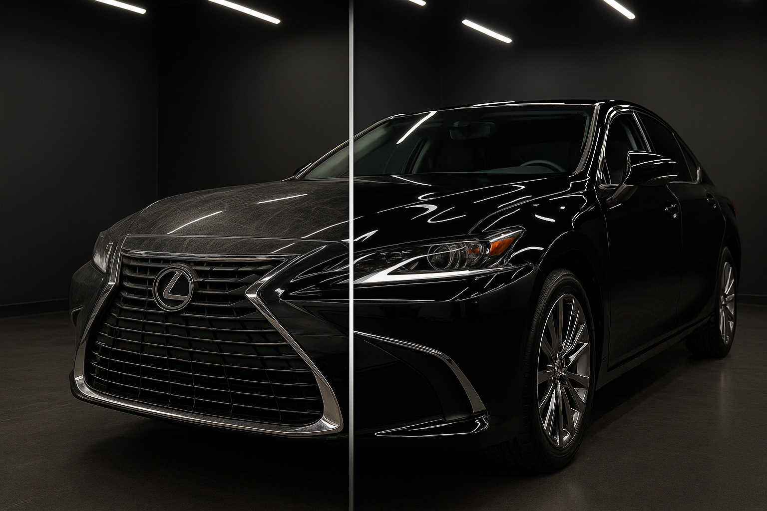 Полировка кузова черного Lexus